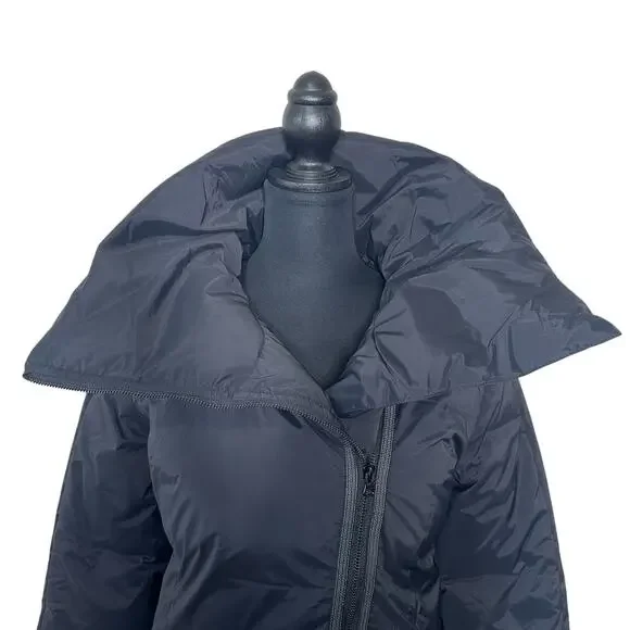 Whitesky Women Duck Down Waterproof Jacket Black Asymmetrical Zip Small New - Picture 3 of 16